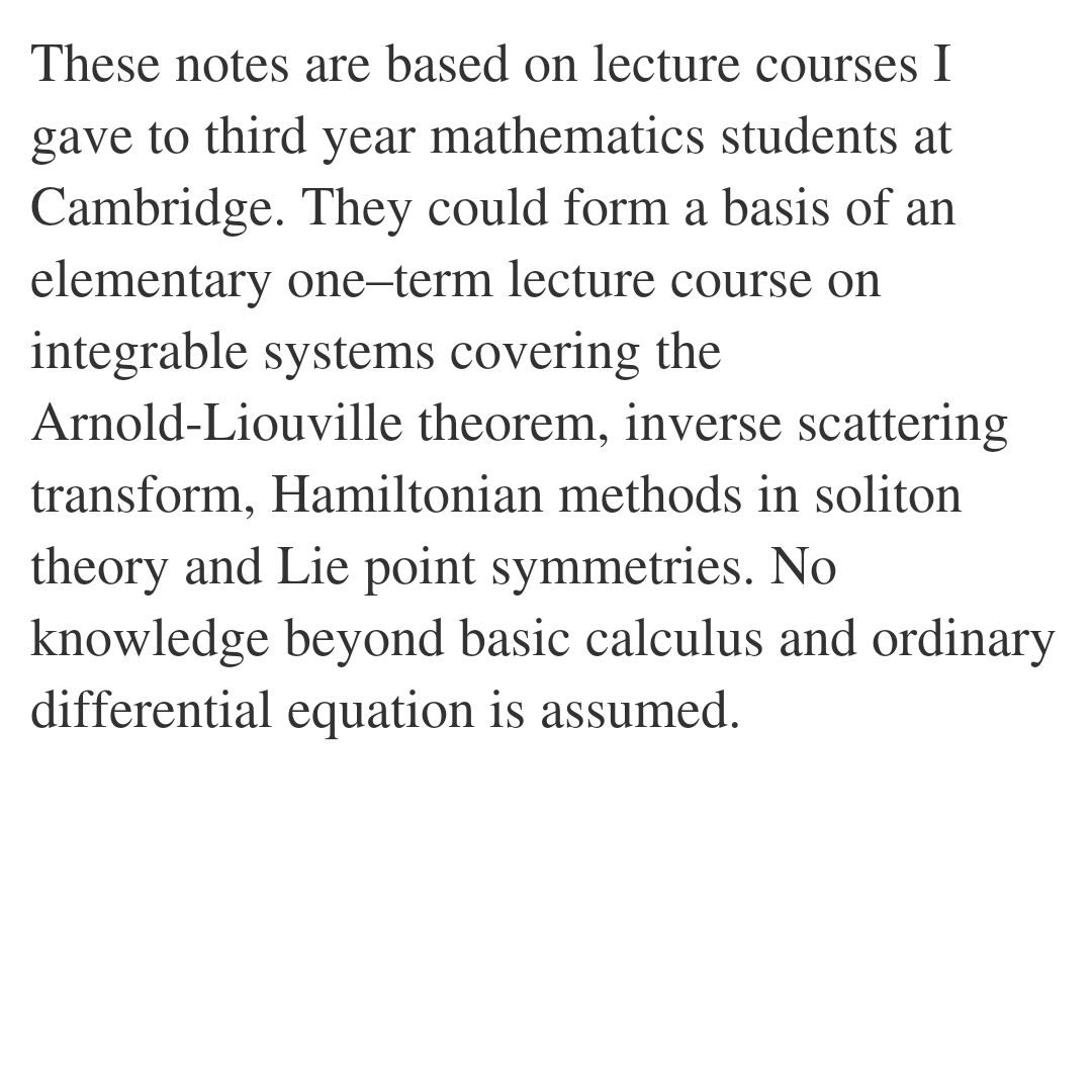 TheoryPapers's tweet photo. Integrable Systems

Maciej Dunajski
https://t.co/iYR9C1mUEc [𝚑𝚎𝚙-𝚝𝚑] https://t.co/JMupha92hH