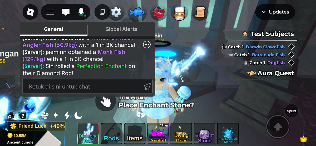 arenlatefore's tweet photo. @roblox_fess Ekhem kepencet juga dpt perfect sekali enchant, ayangku 3x enchant🥰 rill server wangi😇 https://t.co/HFH5ch41Iw