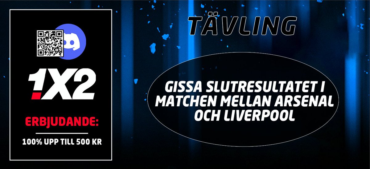 Tävling till Arsenal - Liverpool! 🏴󠁧󠁢󠁥󠁮󠁧󠁿

Erbjudande: bit.ly/49n8xFW 💰 

En vinnare tar hem ett 500 kr superpresentkort, följ dessa tre stegen för att delta 👇

- Följ <a href="/rekatochklart/">rekatochklart</a>
- Gilla tweeten
- Gissa slutresultatet i matchen

- Vinnaren presenteras i discord: