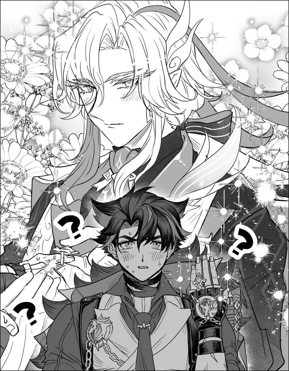 redandblackM's tweet image. ご成婚おめでとうございます…？（ヌヴィリオ）
（ヌ様新コーデおめでと～～～！！！！！）