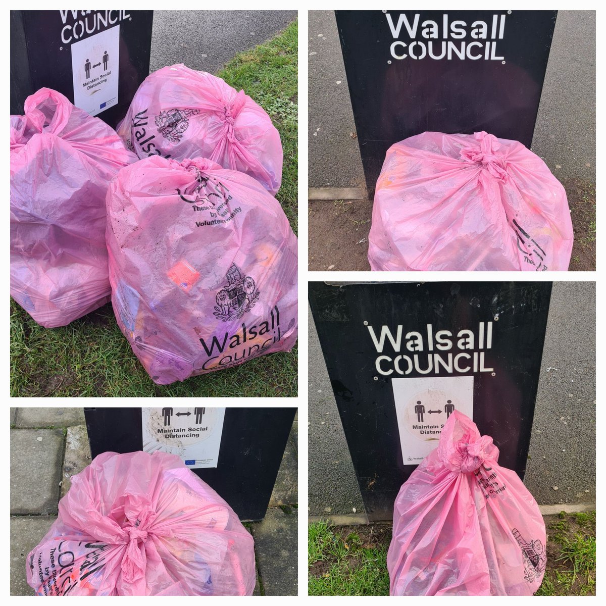 6 bags collected today in Aldridge Town centre yesterday. First big clean up of 2026 since New Year celebrations. All the expected mess, drink, takeaways, party balloons &amp; decor/clothing. Worth doing #litterattractslitter #onemillionbags