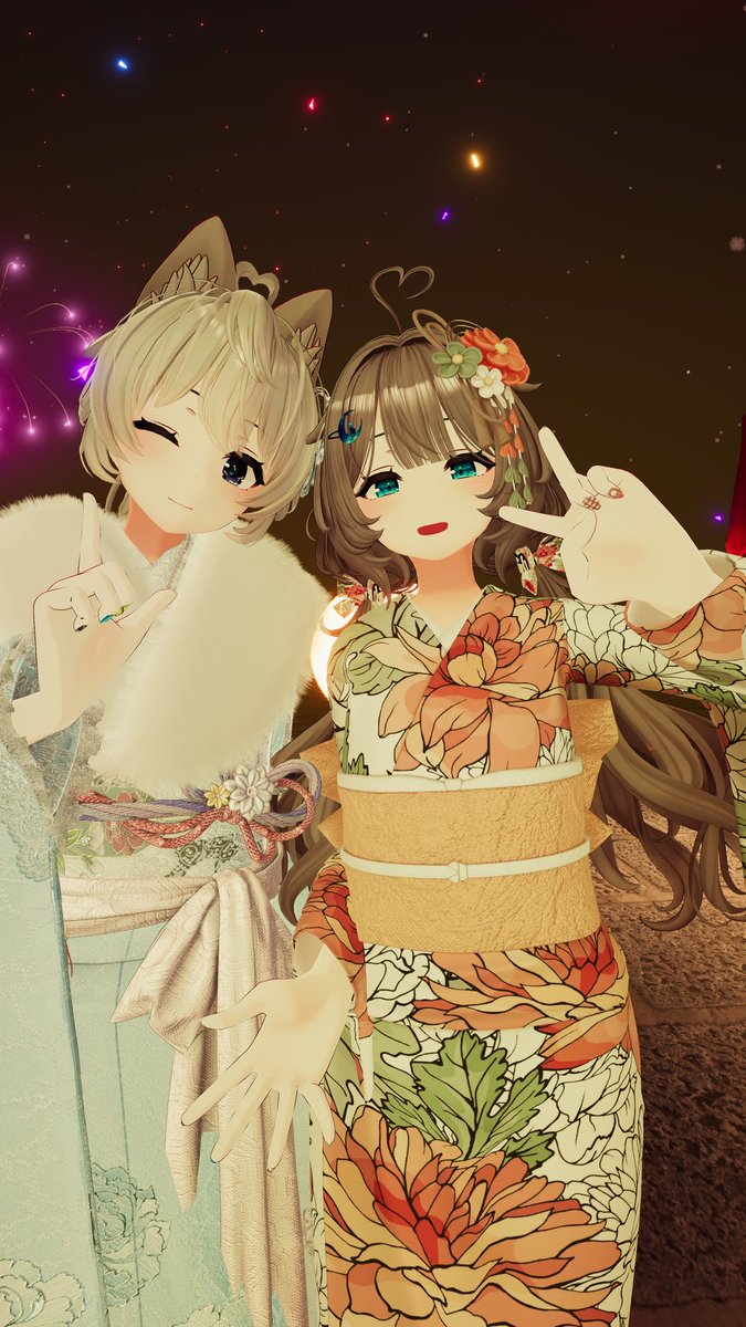 VRC_Ruby0212's tweet image. 大晦日おかわりして来ました！☝️
みんなの振袖めっちゃ可愛いかったです！！🩵🩵
いつかリアルでも来てみたいなー😻