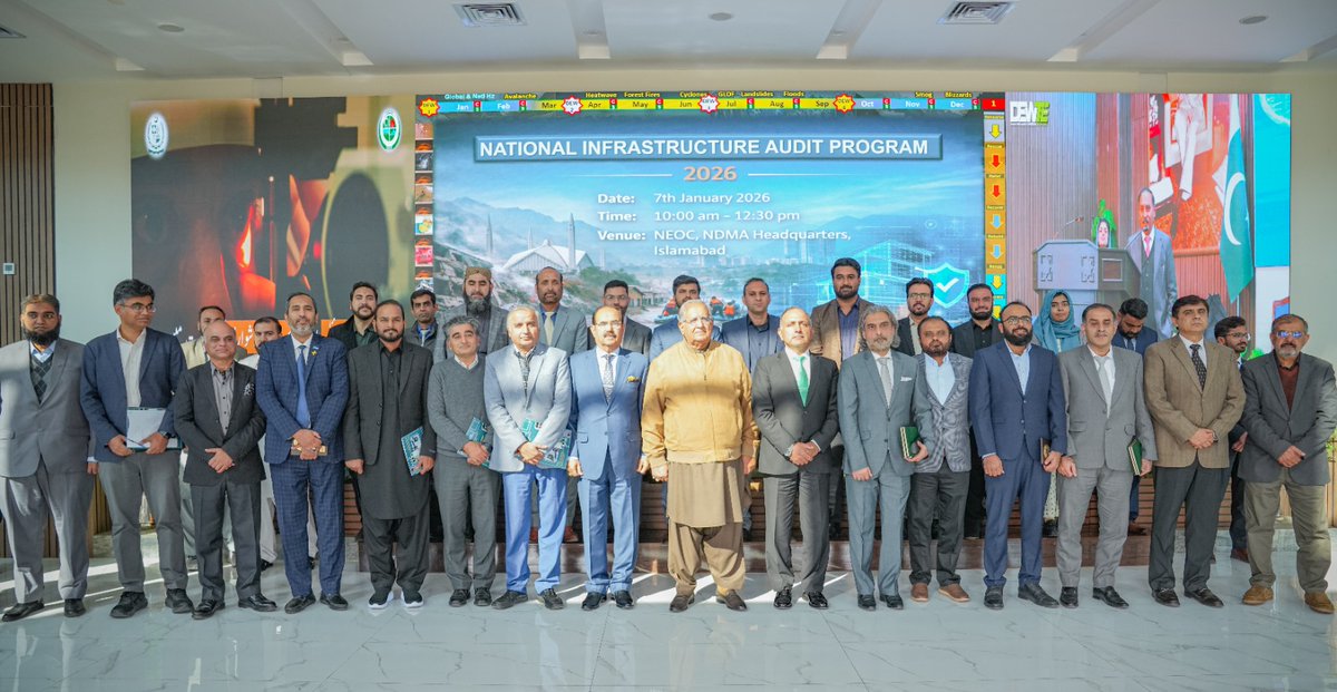 Minister Riaz Hussain Pirzada remarked at the seminar on Infrastructure Audit Program 2026, organized by <a href="/ndmapk/">NDMA PAKISTAN</a> as Chief Guest.
He emphasized that most damage does not occur due to natural hazards but because buildings &amp; infrastructure are not adequately planned &amp; constructed.