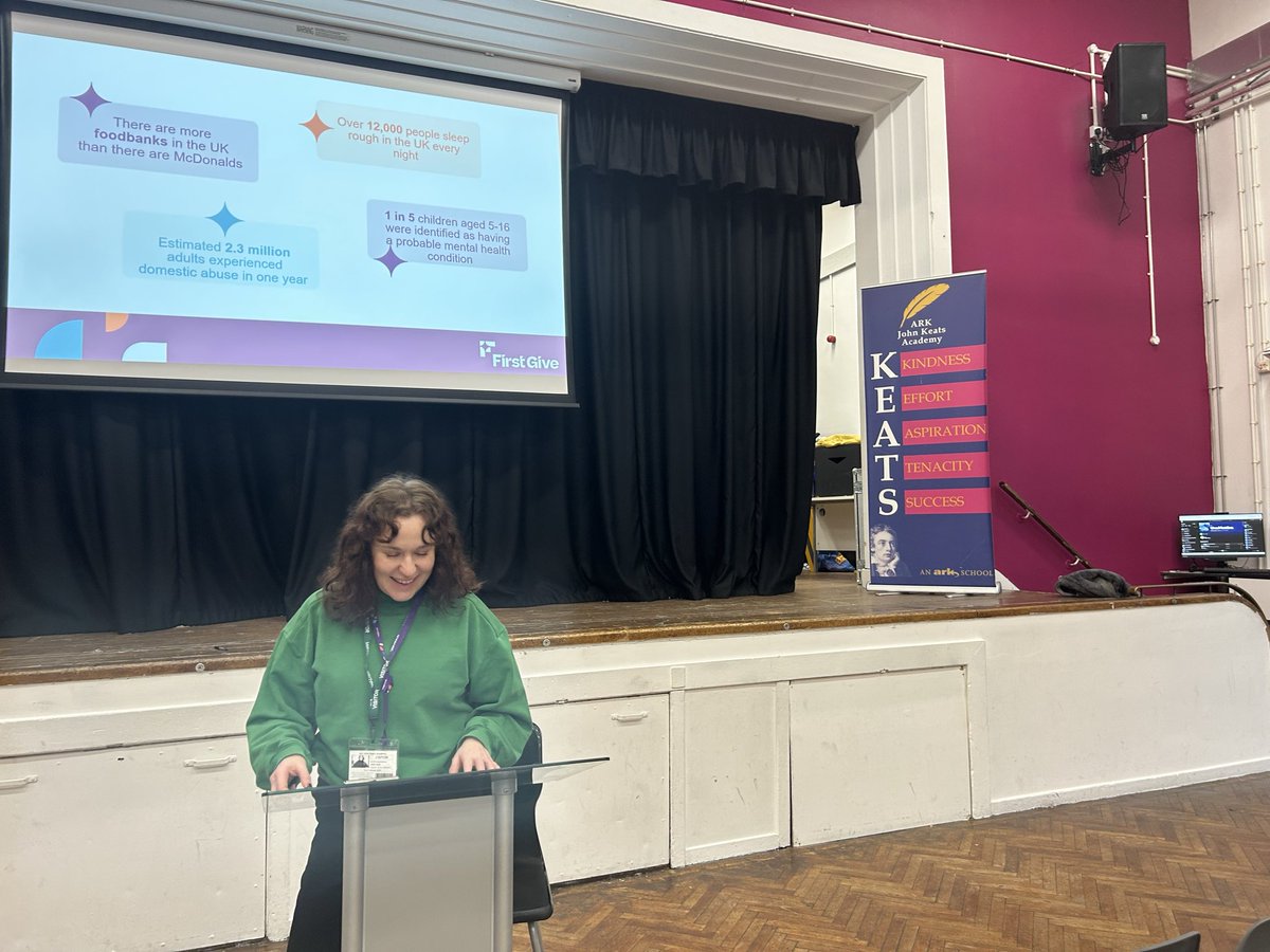 FirstGiveGK's tweet image. An exciting start to the new year!Supporting @FirstGiveAC in her first @FirstGiveUK programme #Assembly delivery @keats_academy, our long-term partner school!Let’s see how Y8 will voice what #SocialIssues they care about in their local communities! @JPFoundation #YouthDoingGood