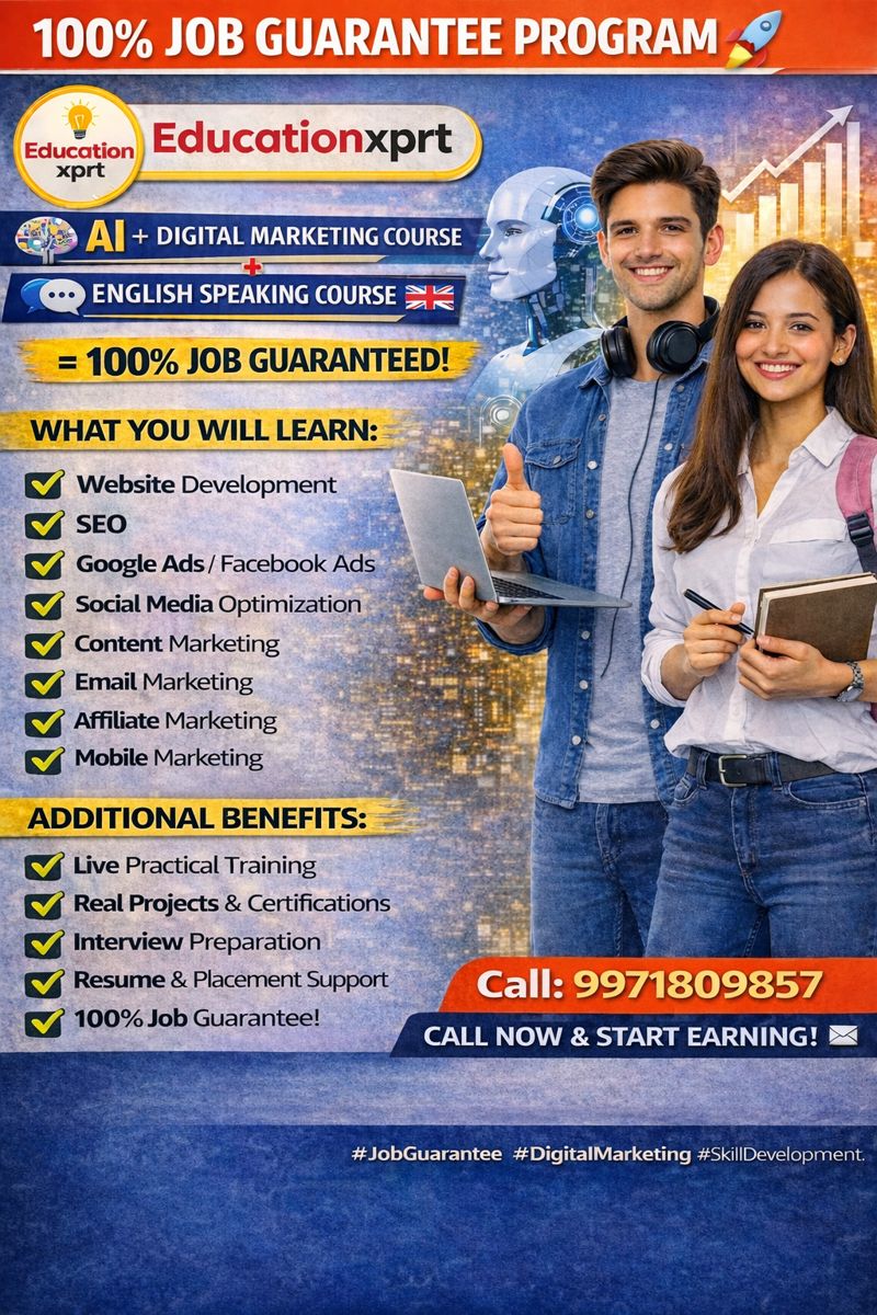 educationxprt's tweet photo. 🚀 AI + Digital Marketing Course + Public Speaking Course = 100% Job Guarantee 
✅ #WebsiteDesign  
✅ #SearchEngineOptimization (SEO)
✅ #GoogleAdsFacebookAds
✅ #SocialMediaOptimization (SMO)
✅ #ContentMarketing  
✅ #EmailMarketing  
✅ #AffiliateMarketing https://t.co/ohyf6b0EY1