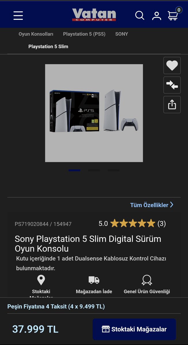 ZamHaberAjans's tweet image. Bir takipçimiz:

"Dün Vatan ve diğer mağazalarda 29 bin 499 TL olan PS5’in fiyatı bir anda 37 bin 999 TL’ye çıkmış durumda. Bu durumun bir açıklaması var mı?"
