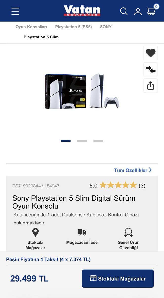 ZamHaberAjans's tweet image. Bir takipçimiz:

"Dün Vatan ve diğer mağazalarda 29 bin 499 TL olan PS5’in fiyatı bir anda 37 bin 999 TL’ye çıkmış durumda. Bu durumun bir açıklaması var mı?"