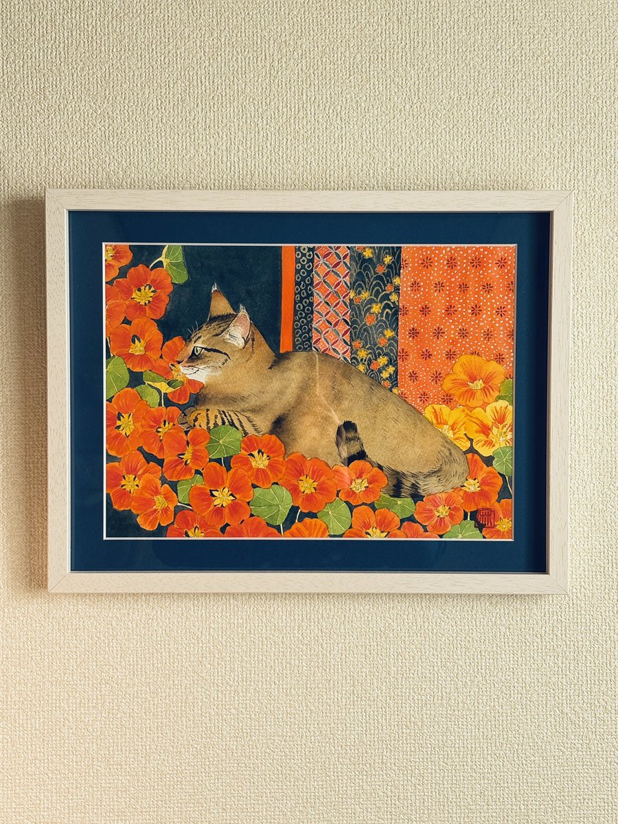 作品紹介】 1枚目 「無」 額装込み太子サイズ 2枚目 「金蓮花」 額装