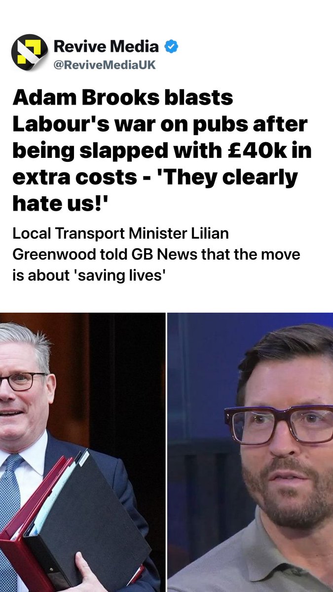 SMBMediaUK's tweet image. The Labour Government has been accused of "clearly hating pubs" by Adam Brooks after pledging a crackdown on drink-driving.

Speaking to GB News, the publican hit out at Chancellor Rachel Reeves for hammering his business with £40,000 in extra costs as a result of her two Budget…