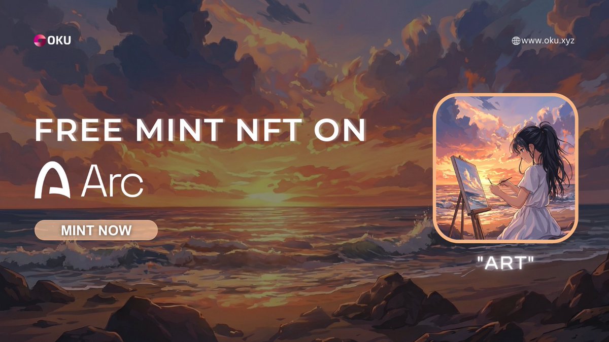 Free Mint 'Art 🎨' NFT On Arc Testnet

🔗 Art 🎨: oku.xyz/art

RT &amp; Paste Your Wallet Address Below ⬇️🎁