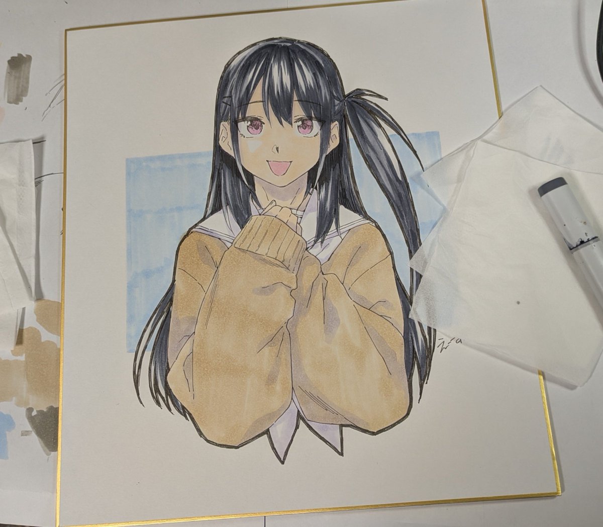 色紙がオークションに出てます。無理のない程度によろしくお願いしますm(__)m 