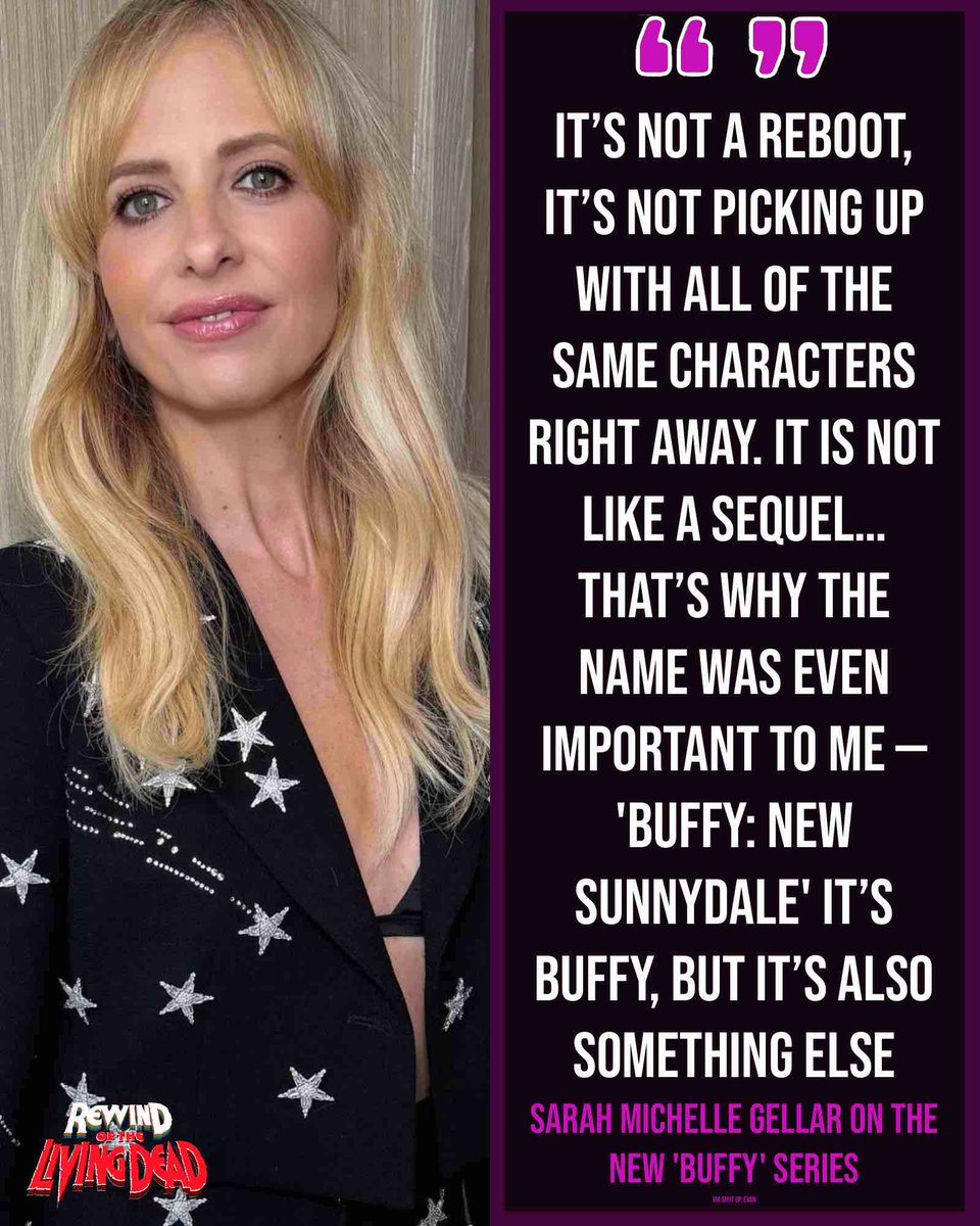 rewindofdead's tweet image. Sarah Michelle Gellar reveals a few new details about the new BUFFY THE VAMPIRE SLAYER series .... including the title

READ MORE: rewindofthelivingdead.com/sarah-michelle…