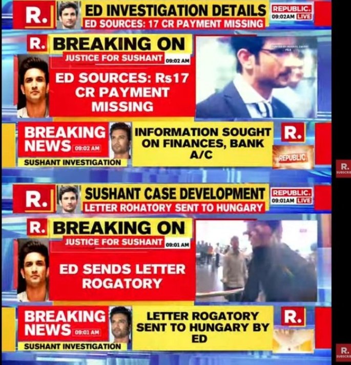 What is the outcome of the transactions that were being probed by ED ? Where is the chargesheet? <a href="/dir_ed/">ED</a> 🦜

YJustice Elusive InSSRCase
Gold Digger roaming freely.
#ArrestRheaChakraborty