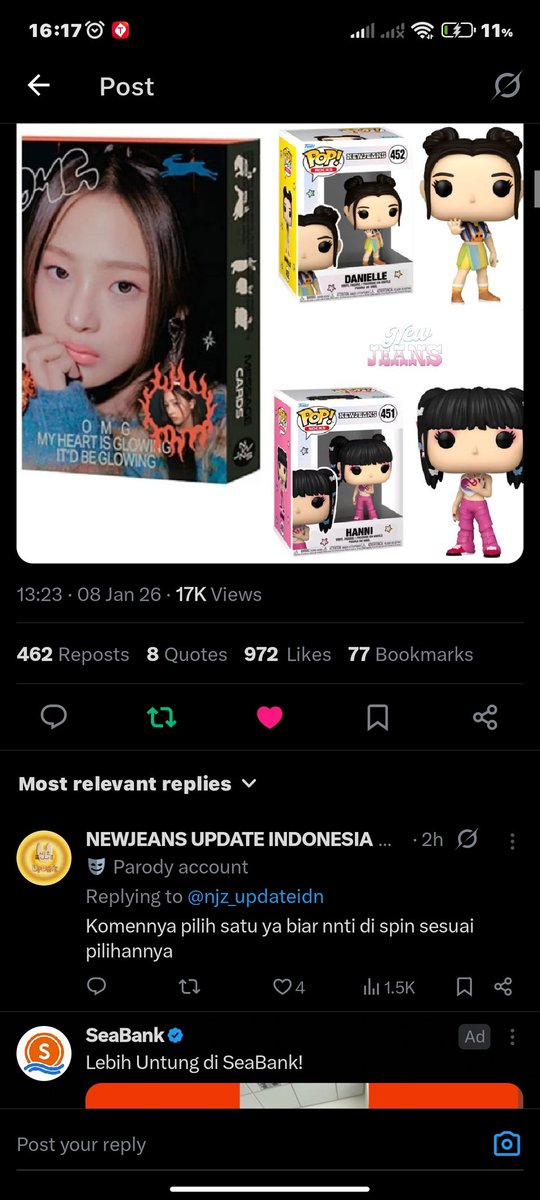 breeewook's tweet photo. @njz_updateidn AKU MAU FUNKO POP DANIELLE https://t.co/R14oeBqZjT