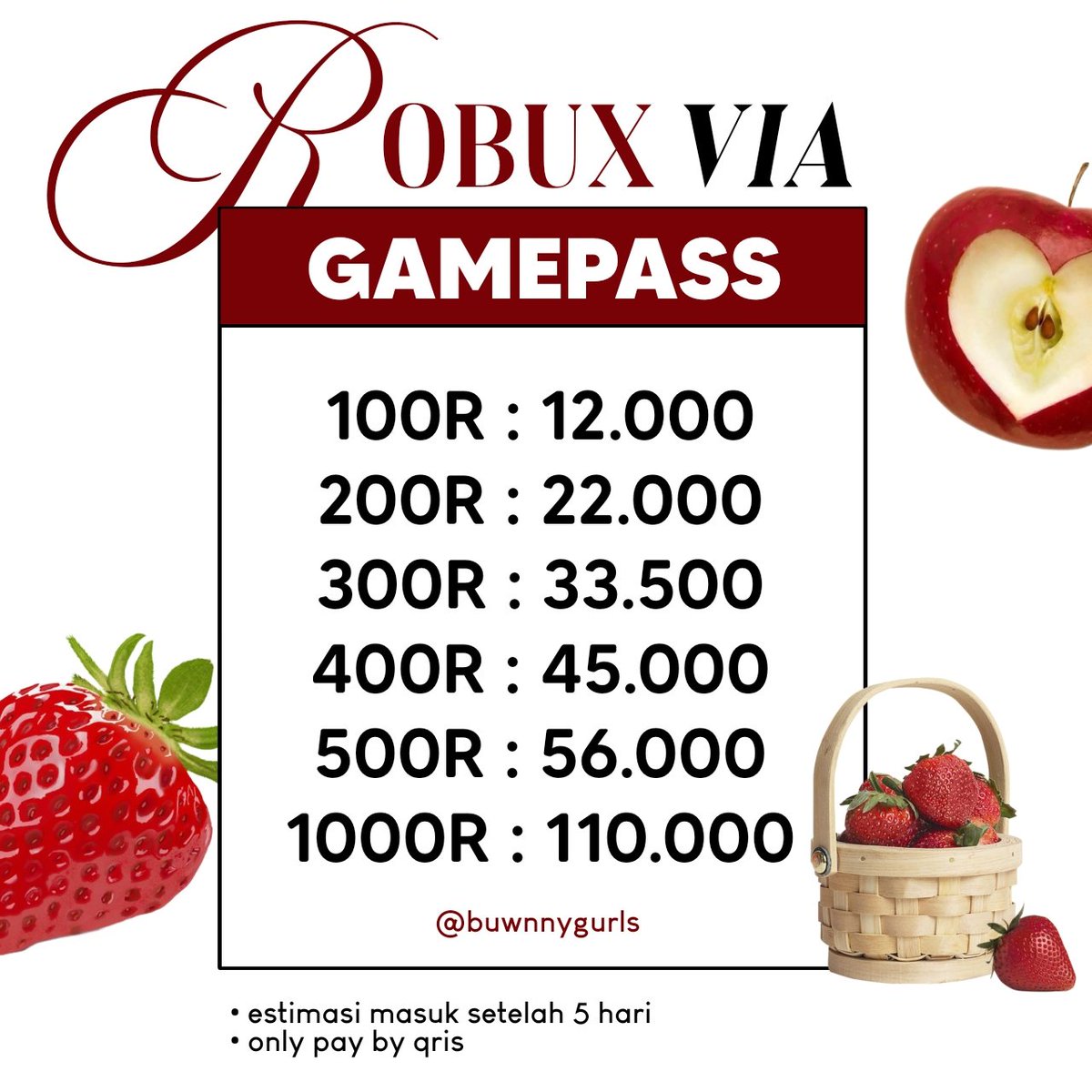 hii aku openg robux via gamepass ya, aku juga open app prem tapi kalau app tanya stock dulu ya❤
#zonauang #zonaba