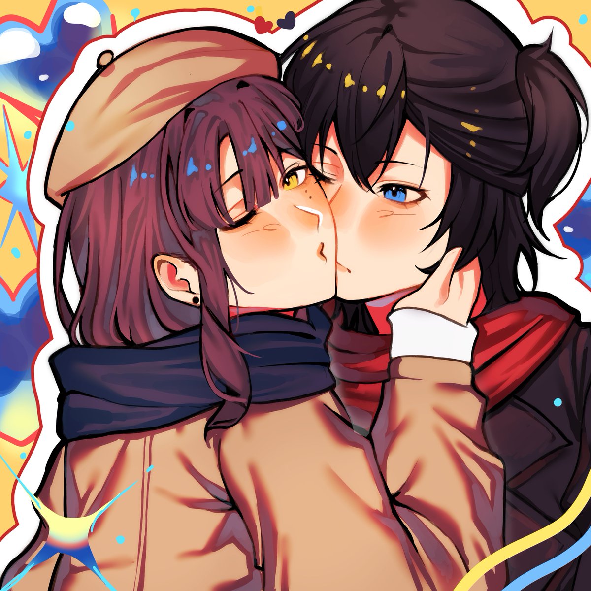 revlucent's tweet image. silly pjsk ocs with oomf as that one anhane art