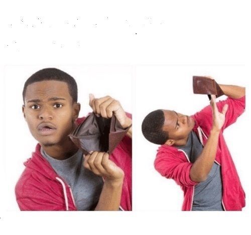 How it feels in January when you have all the sales and long periods between pay cheques

Have you got any good deals so far though?