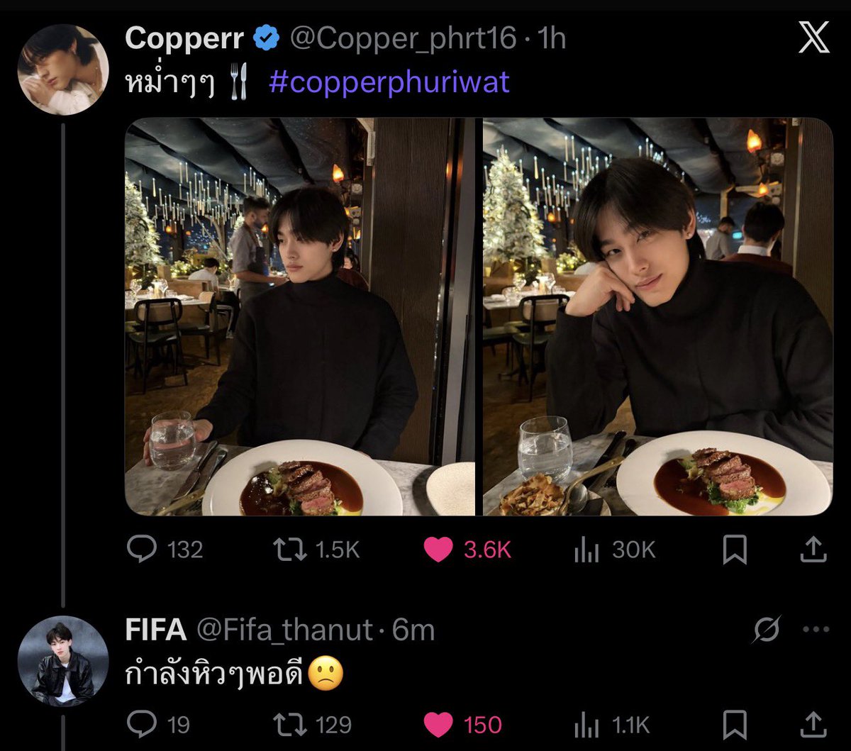 minestarryglow's tweet image. #copperphuriwat #Fifa_th 

🐻: Mummummum 🍴*Sound like eating “mum mum”
🐼: I’m feeling hungry right now 🙁
🐻: Then phi will take you out to eat next week na
🐼: *Send GIF

// Hopppppppp 😭😭😭🤌🏻