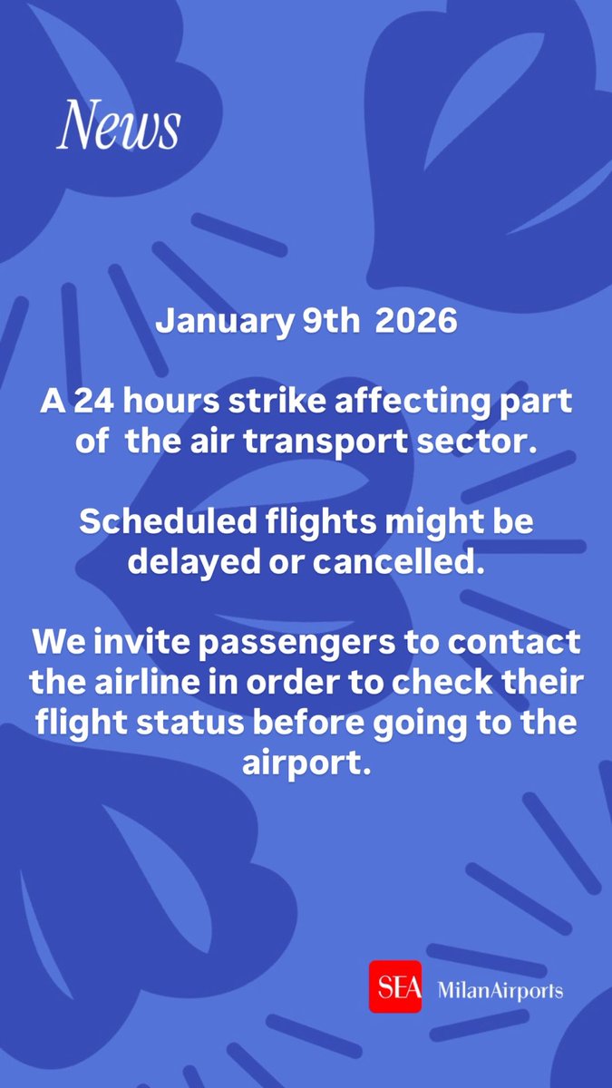 Milan Airports Press Office tweet media