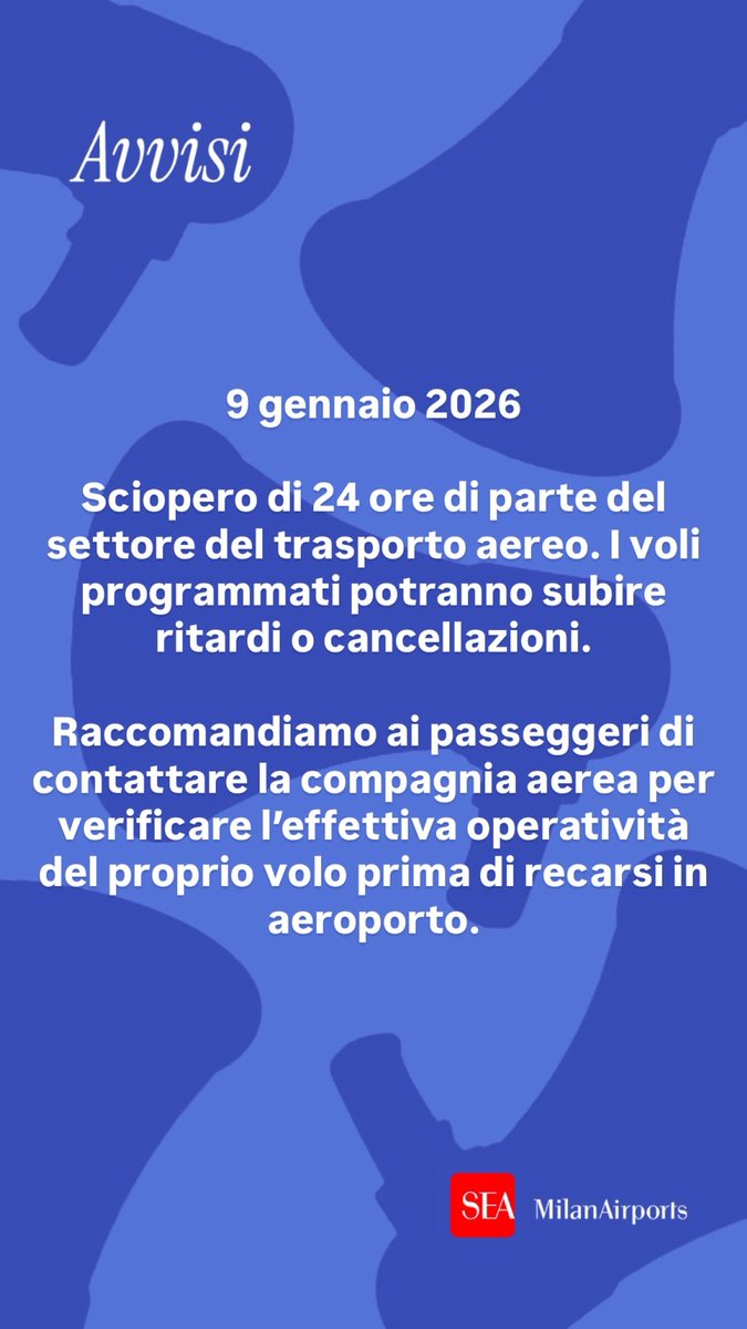 Milan Airports Press Office tweet media