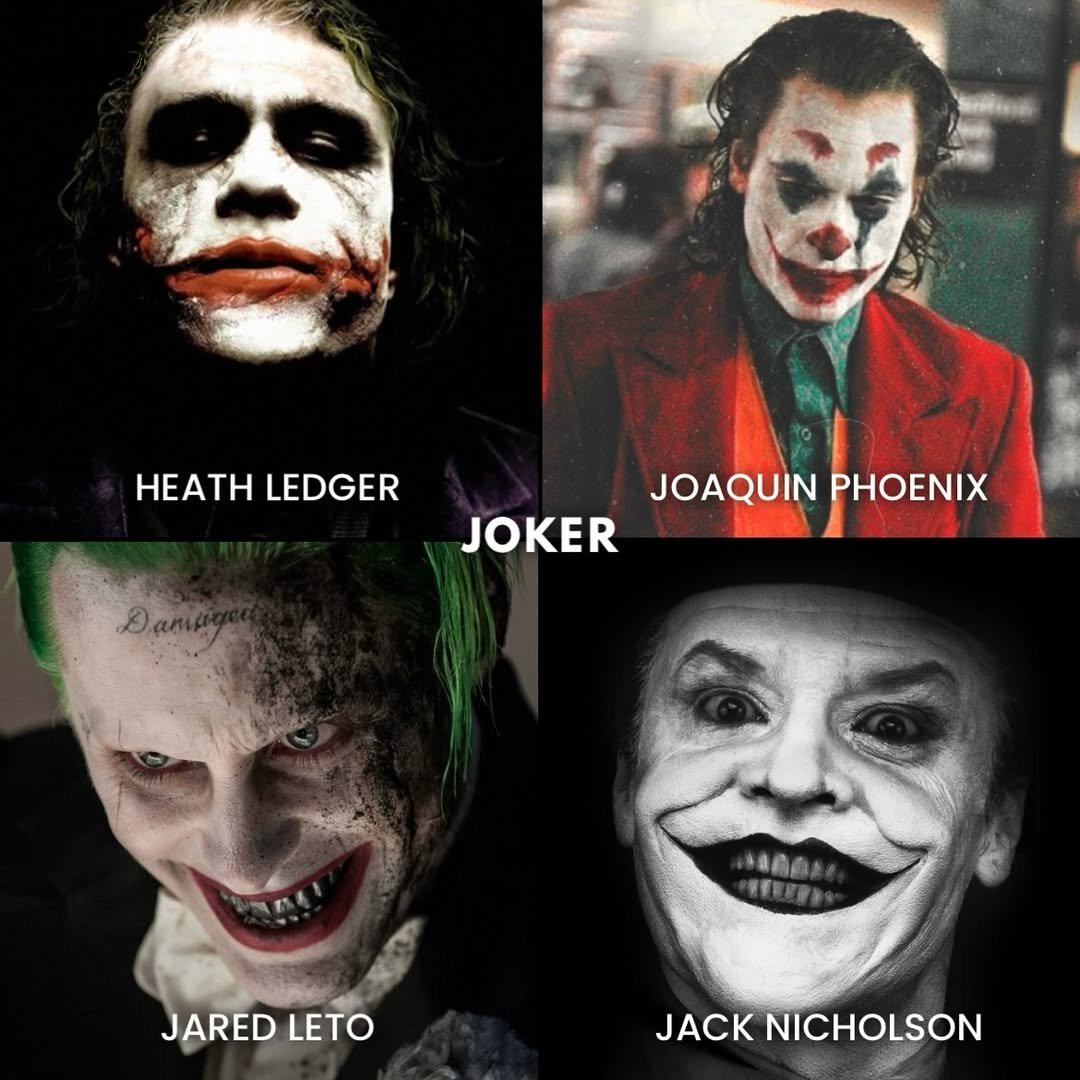 thecinelost's tweet image. Which joker is the best?