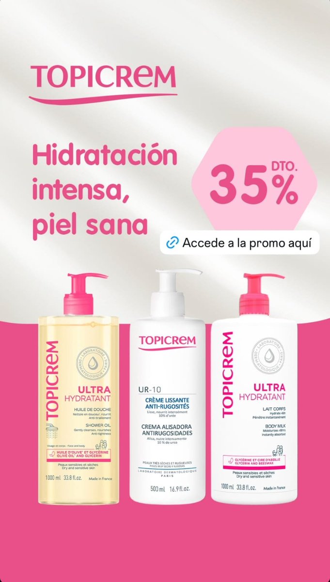 farmadelcentre's tweet image. 🧴💗 TOPICREM -35%
Hidratación intensa
piel sensible
uso diario
⏰ Promo activa en nuestra web
👉 farmaciacentregavafmas.com/promo/descuent…
#Topicrem #FarmaciaEnGavà #PielSana #Ofertas
