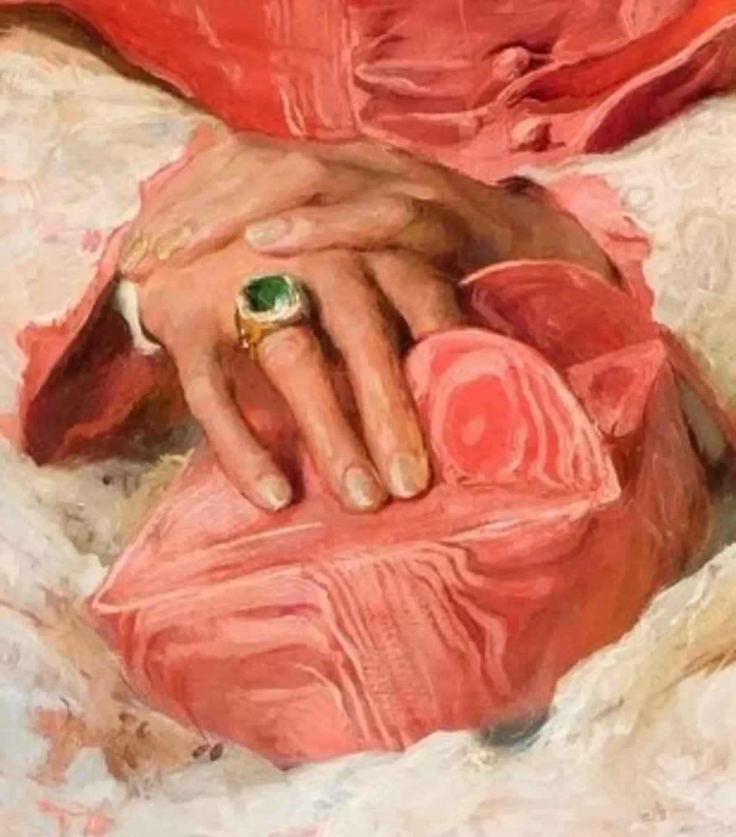 claydon_calder's tweet photo. I’m fascinated by this painting of Cardinal Mariano Rampolla.  The way that Philip de Lászlo was able to make the watered silk look so realistic is really rather incredible. https://t.co/LnqY7YKMyq