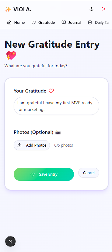 edwhiteheaddev's tweet photo. Get 30 days free on us.

I am pleased to announce the Viola is officially live.

This is a small part of a bigger journey and you are invited.

https://t.co/QYJnPSDsOG

#GratitudeRocks https://t.co/YDyrDt9651
