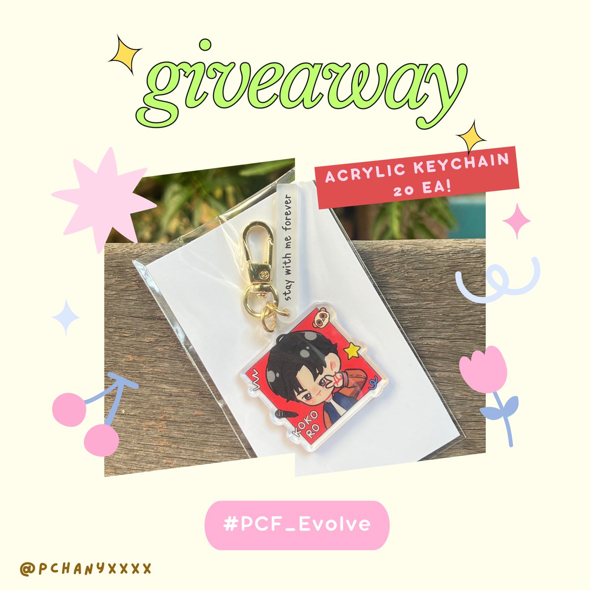 ɢɪᴠᴇᴀᴡᴀʏ ˳✧༚

⋆｡˚  ᴀᴄʀʏʟɪᴄ ᴋᴇʏᴄʜᴀɪɴ  ⤾ 

ꕀ 20 ea ꕀ
🌻17 JAN 2026
📍Live house at search studio
⏰TBA

มารับน้องกันเยอะ ๆ ฮะ ถ่ายจากของจริงเลย เพราะภูมิใจนำเสนอมาก อิอิ

#PCF_EVOLVEinTHAILAND
#PCFinTHAILAND #PSYCHICFEVER
#KOKORO