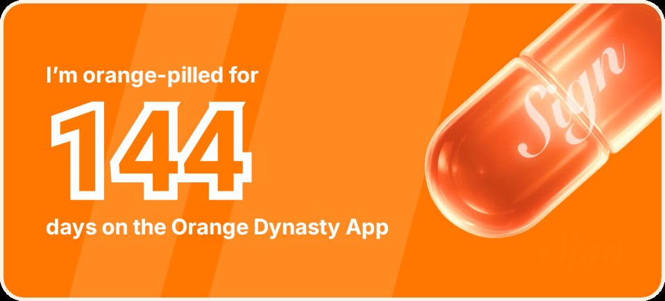 I've been Orange-Pilled and Seeing Signs for 144 days 👀🧡🐉.Join the app and be a better version of yourself!
orange.sign.global/app?user=QA85J…
