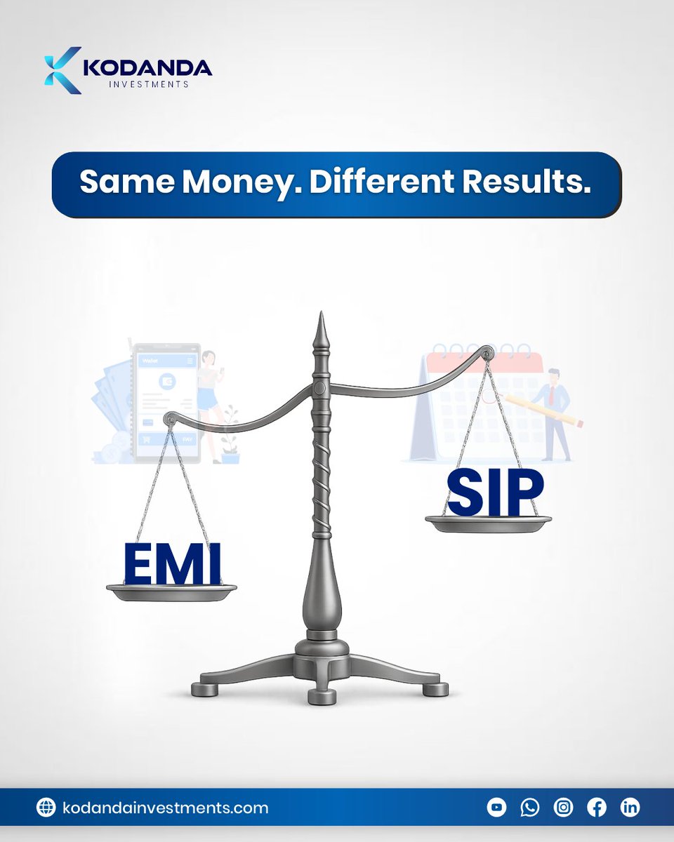 kodanda_invest's tweet image. Every month you pay.
The question is towards debt or towards wealth?
.
.
.
#EMIvsSIP #SmartMoneyMoves #WealthOrDebt #FinancialAwareness #MoneyMindset