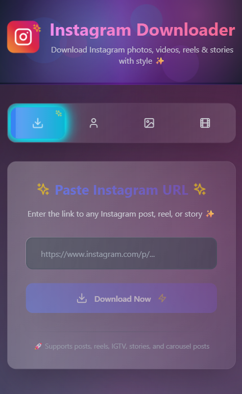 Aditya_Joseph18's tweet photo. Instagram Downloader Tool
🔗https://t.co/N3LNyN1M6B
Description: A functional web application that lets users easily download Instagram content. Designed for simplicity, speed, and usability.
Best For: Utility websites, tools, downloader platforms https://t.co/JriX5WmqLE