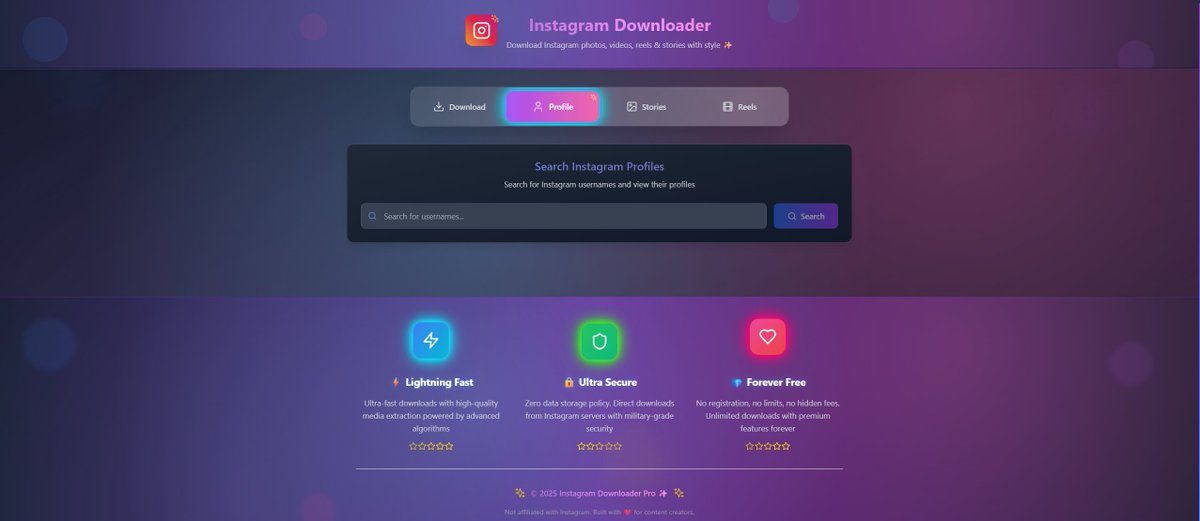 Aditya_Joseph18's tweet photo. Instagram Downloader Tool
🔗https://t.co/N3LNyN1M6B
Description: A functional web application that lets users easily download Instagram content. Designed for simplicity, speed, and usability.
Best For: Utility websites, tools, downloader platforms https://t.co/JriX5WmqLE