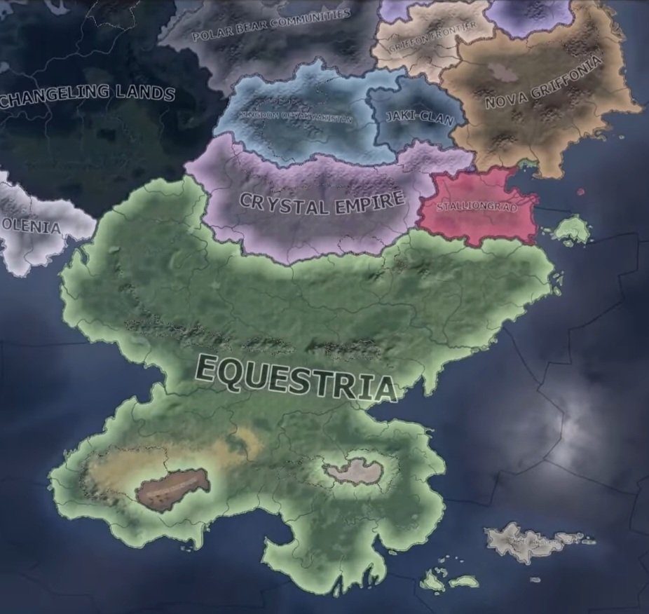 CL0PPENHEIMER's tweet image. I don't care what official map Hasbro comes up with, this is Equestria and this is what it looks like