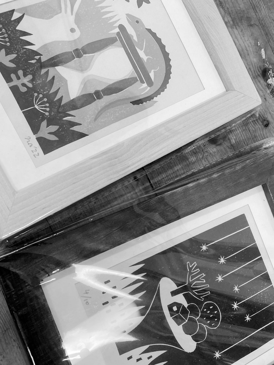 版画とちいさなおはなし10」、明日搬入です。会期は10日からです。初日