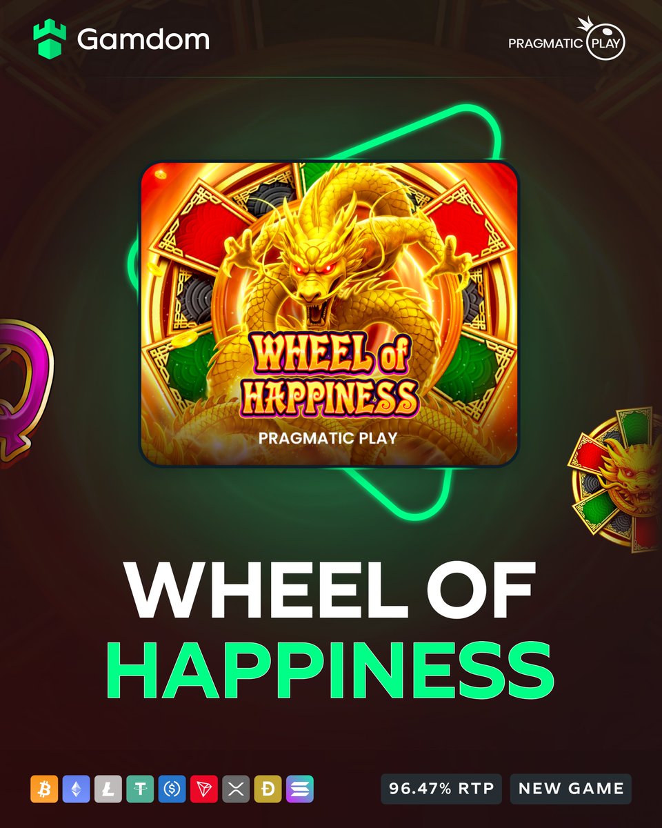 gamdom's tweet image. 🎡 Spin the Wheel of Happiness! 🎡

Test your luck and win up to 4,000x your bet 🍀

-💚 + 🔄 + 🆔 – *KYC Lvl 2 verified Gamdom users only