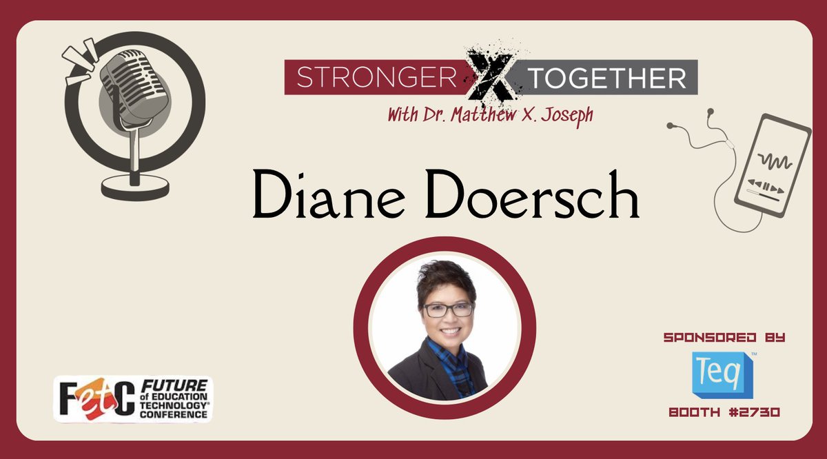 MatthewXJoseph's tweet photo. The #StrongerTogether Podcast highlighting @fetc
 26 voices welcomes in @DoerDi  to share about her sessions and #FETC memories over the years.
 
Watch: https://t.co/8cbEebgYv6
Listen: https://t.co/CJeeuJas8q

@JenWomble https://t.co/aAK2ntrCfR