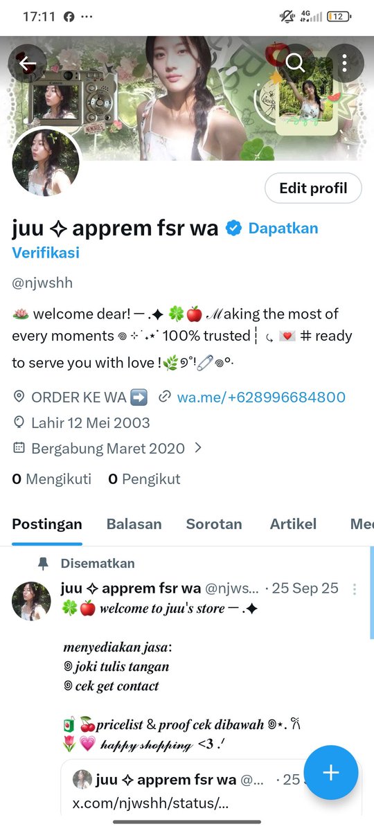PacarnyaDio's tweet image. hi this me juu, acc @ njwshh ke sus huhu 😔 jadi pindah kesini yaa, buat WA masih sama, thanks^^