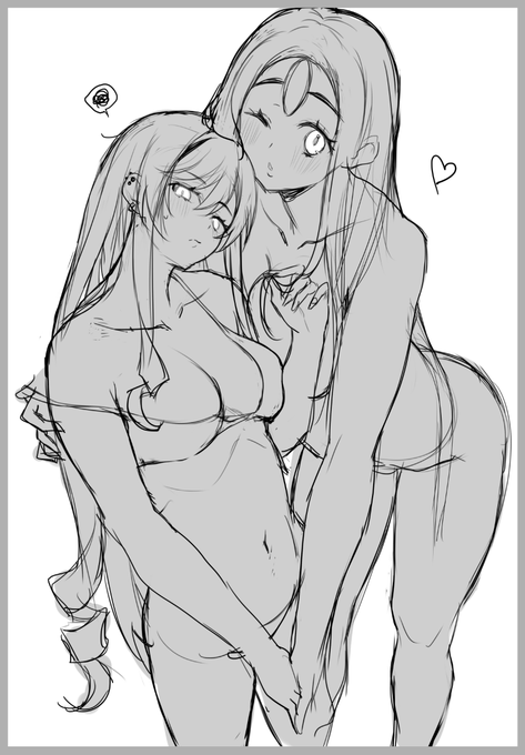 一方的イチャイチャ百合ラクガキ