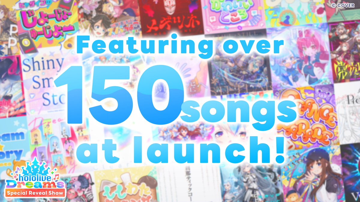 ◥◣  Over 150 Songs at Launch!💿◢◤

Solo songs by featured talents, original group and unit songs, and a massive selection of cover songs are on the way!🙌

Streaming Now📺
▶︎youtube.com/live/U_YX249_g…

#hololiveDreams
