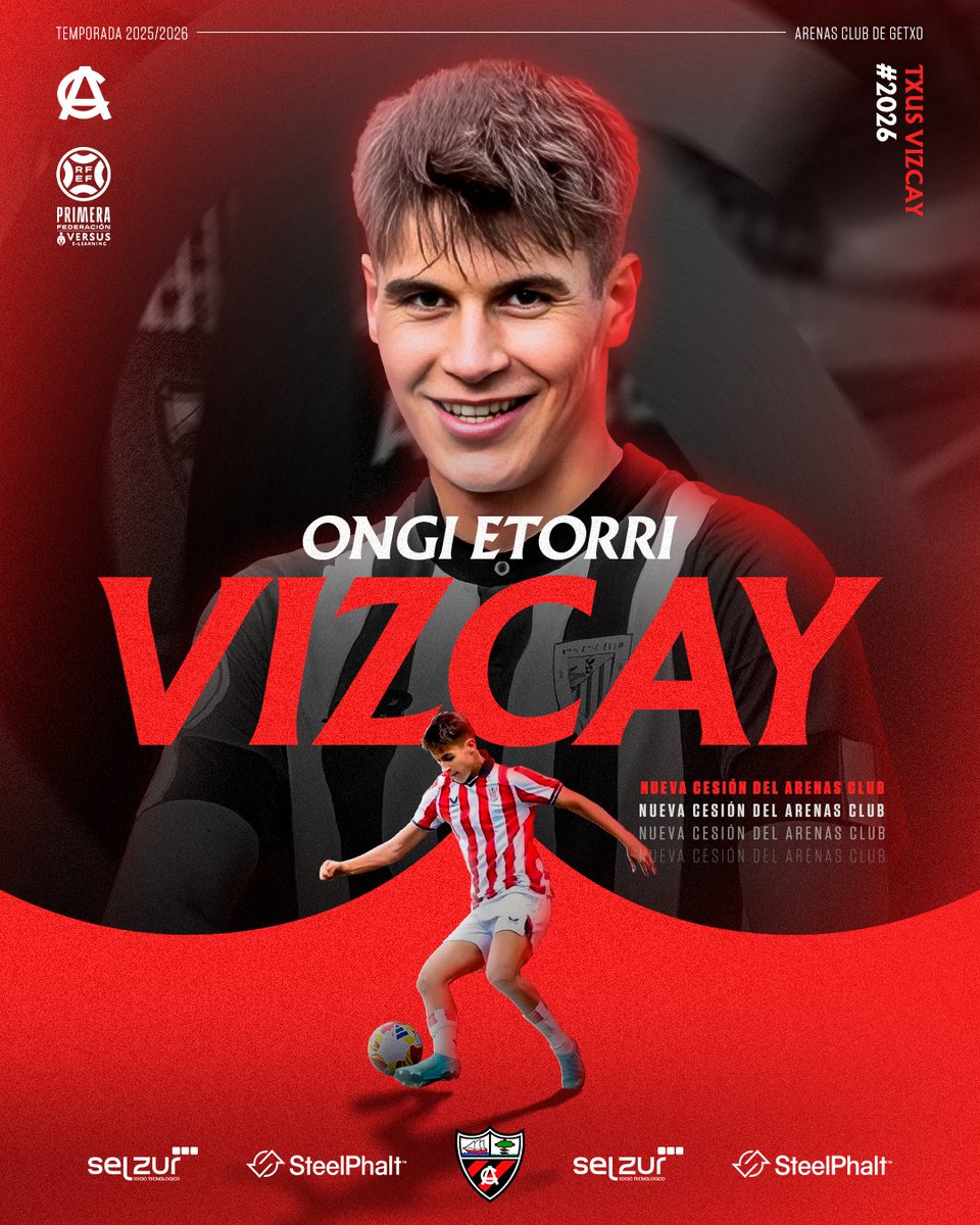 🔴⚫️ 𝙑𝙄𝙕𝘾𝘼𝙔 𝙀𝙎 𝘼𝙍𝙀𝙉𝙀𝙍𝙊

El delantero Txus Vizcay se incorpora al Arenas Club en calidad de cedido procedente del Athletic Club.

Ongi etorri, <a href="/Txus_vizcay/">Txus</a>! 👋

🔗 arenasclub.com/vizcay-nuevo-j…

#ArenasClub #AupaHistorico
#Getxo #GetxoKirolak