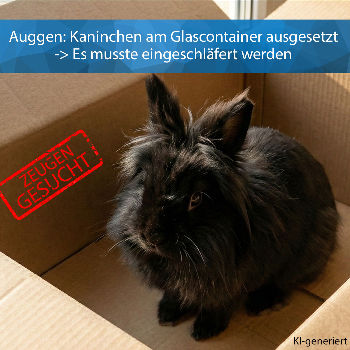 PolizeiFR's tweet photo. #Auggen: #Kaninchen am #Glascontainer ausgesetzt: https://t.co/PohXeCMmhR
Der Fachdienst Gewerbe und Umwelt ( ☎️ 0761/21689-200) des PPFreiburg hat die weiteren Ermittlungen wegen des Verdachts eines Verstoßes gegen das Tierschutzgesetz übernommen und sucht Zeugen. https://t.co/AC3i9FK32e