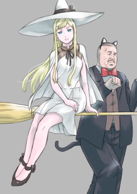 わたし魔女のギギ、こっちはハウンゼンのよく喋るジジィ 【再掲】 #閃光のハサウェイ #キルケーの魔女