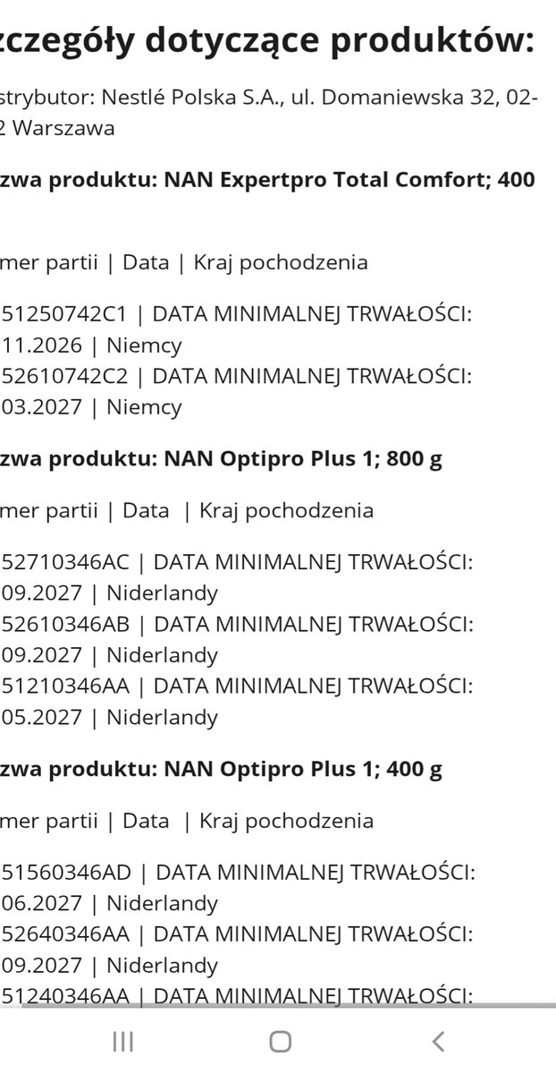 alchemiczka73's tweet photo. UWAGA ☣️
❌️ŃESTLE  dobrowolnie wycofuje mleko w proszku NAN -różne rodzaje.
Jest podejrzenie, że zawiera ono toksynę bakteryjną. 

Pamiętacie jak atakowano profesor Cichosz po wywiadzie u @BogRymanowski ?
Przypomniała wtedy o wcześniejszych aferach z innym zagranicznym mlekiem dla niemowlaków. 
Za to polski producent mleka Smilk, jest ścigany i niszczony, za to, że śmiał zaistnieć. 

Poniżej komunikat do aptek i sklepów.

https://t.co/a49XXc8Aaz