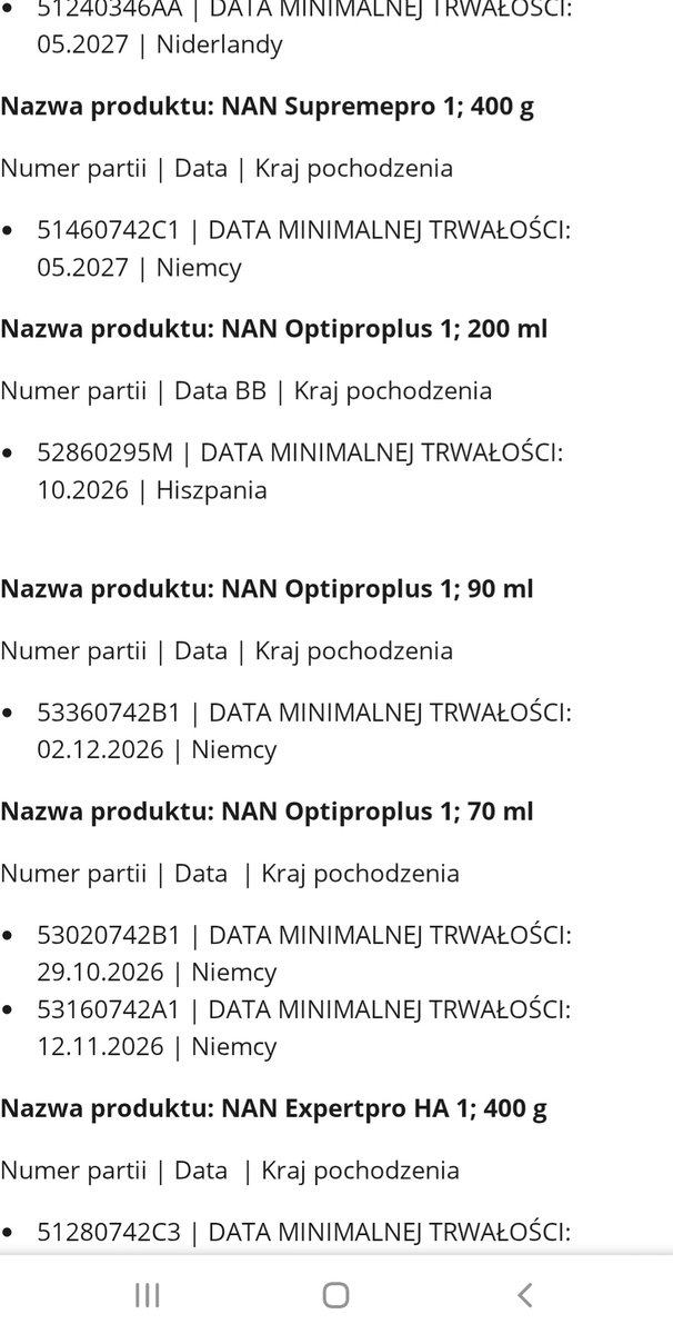 UWAGA ☣️
❌️ŃESTLE  dobrowolnie wycofuje mleko w proszku NAN -różne rodzaje.
Jest podejrzenie, że zawiera ono toksynę bakteryjną. 

Pamiętacie jak atakowano profesor Cichosz po wywiadzie u <a href="/BogRymanowski/">Bogdan Rymanowski</a> ?
Przypomniała wtedy o wcześniejszych aferach z innym zagranicznym mlekiem