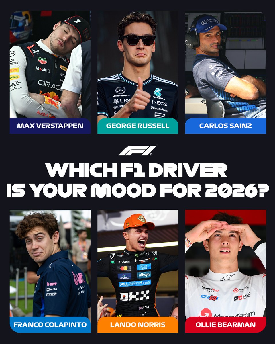 F1's tweet image. Which are you relating to the most? 😅🤔

#F1