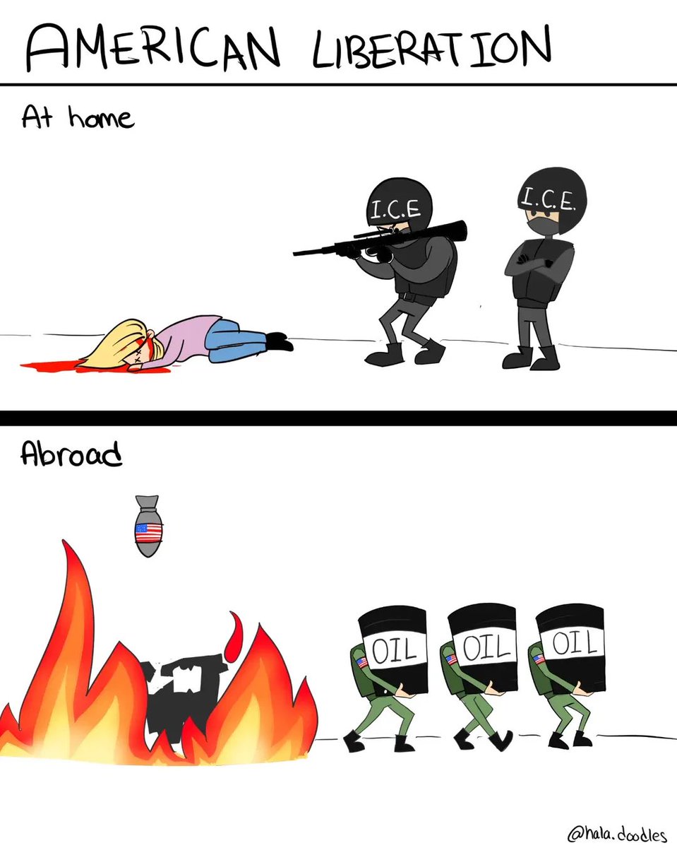 OunkaOnX's tweet image. Democracy at home looks like a gun; abroad it looks like oil