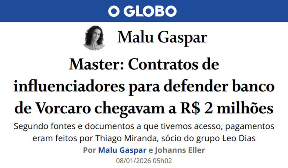 godoy_saulo's tweet photo. Nos últimos dias, Malu Gaspar tem feito mais pelo Brasil do que 594 parlamentares, 38 ministros do Executivo e 93 ministros dos tribunais superiores fizeram em três anos inteiros de poder. https://t.co/PY5wXxrhZR
