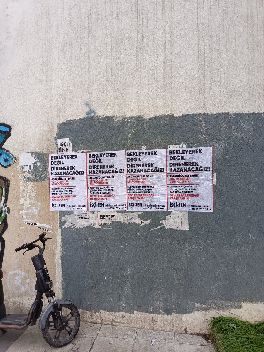 📍Kartal

Oldu bittiye getirilen ve açlık sınırının altında belirlenen asgari ücreti kabul etmiyoruz.
İşçiye açlığı ve sefaleti reva gören devlet ve patronlar bilsin ki taleplerimiz devam ediyor, biz bitti demeden bitmez!