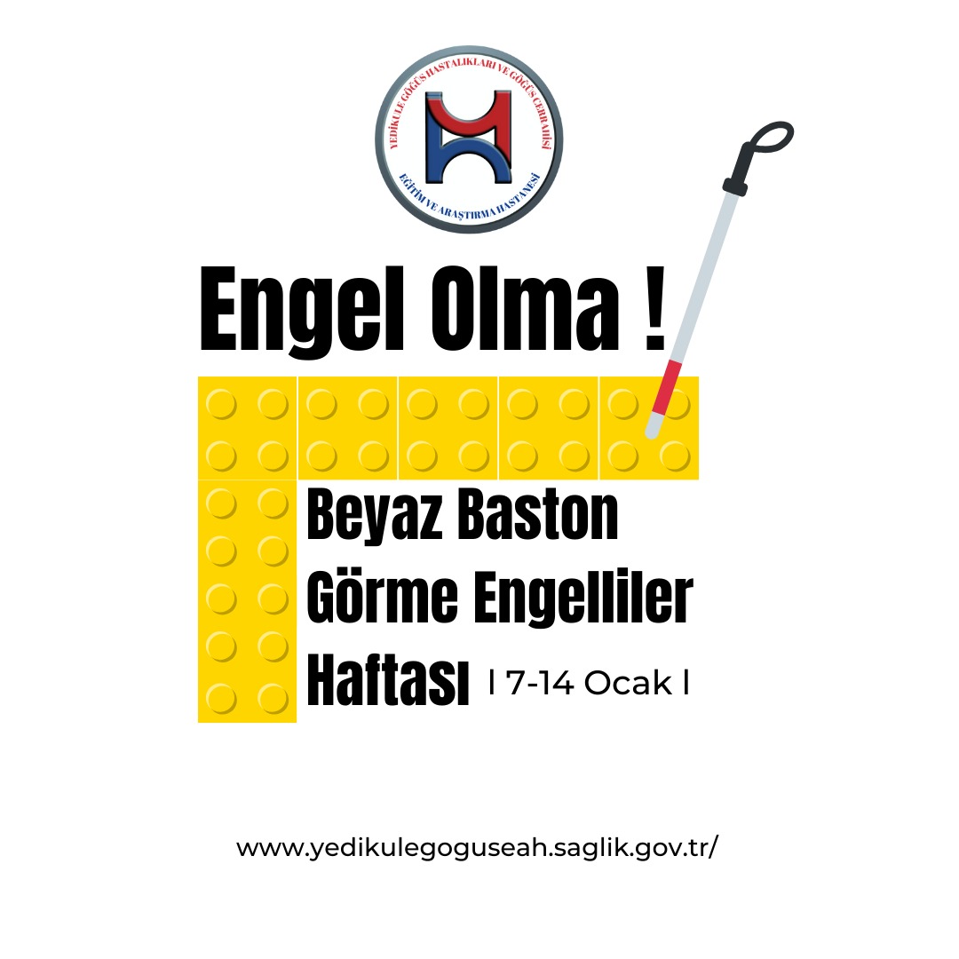 "7–14 Ocak Beyaz Baston Haftası"

7–14 Ocak Beyaz Baston Haftası vesilesiyle, görme engelli bireylerin yaşamını kolaylaştıran erişilebilir sağlık hizmetlerinin önemini bir kez daha hatırlatıyoruz.
#BeyazBastonHaftası #ErişilebilirSağlık #Farkındalık #EngelsizYaşam